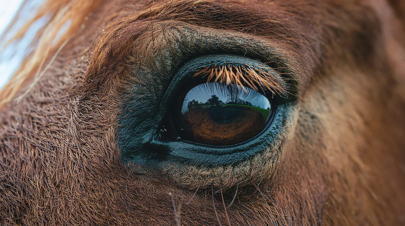 Un regard de cheval au Élevage de Merlande, La Chapelle-Gonaguet
